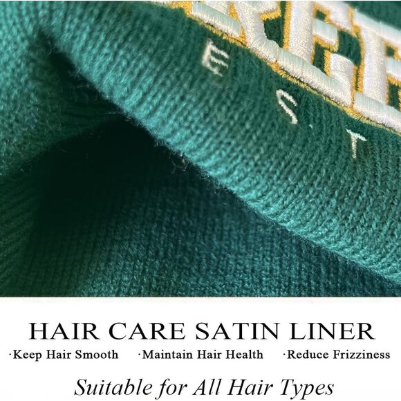 Women's Green & Yellow Soft Knit Winter Hat For Cold Weather Beanie Toque Hat - Picture 5 of 7